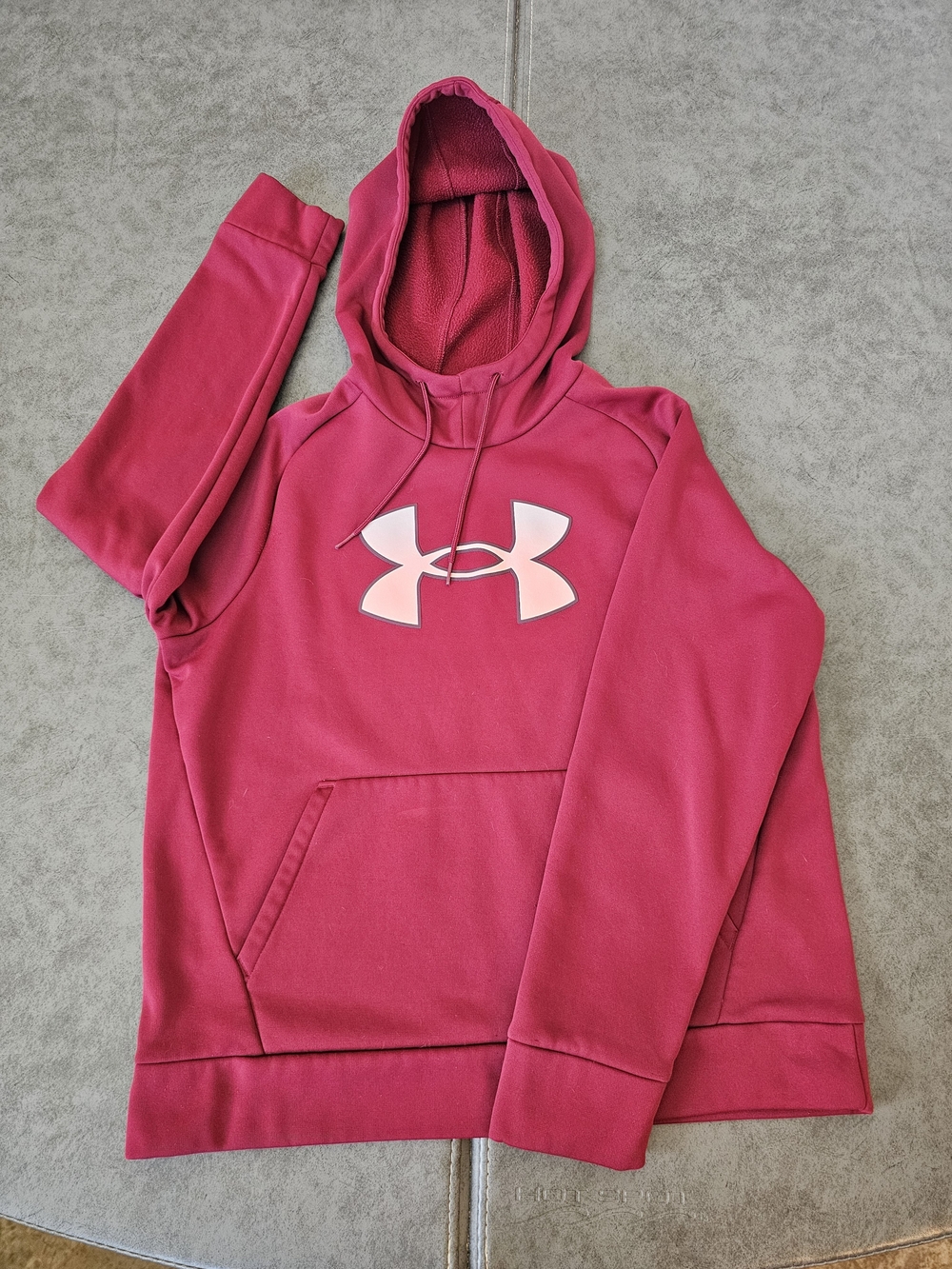 Under Armour Maroon Hoodie with Logo Size Large